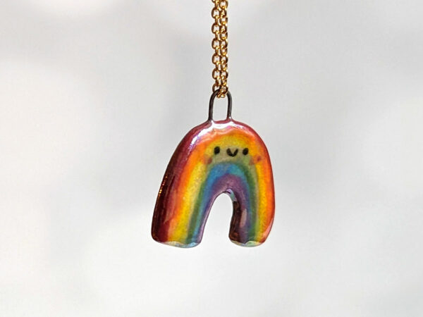 rainbow pride pendants handmade ceramics