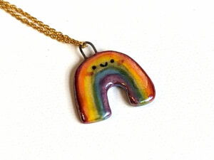 rainbow pride pendants handmade ceramics