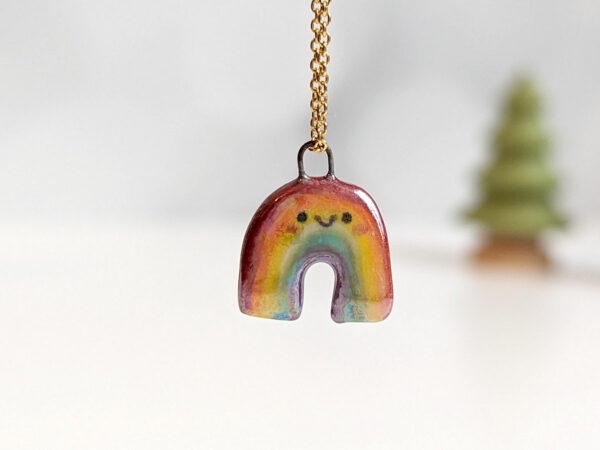 rainbow pride pendants handmade ceramics