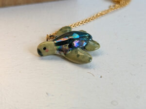 turtle handmade ceramics pendant by kness