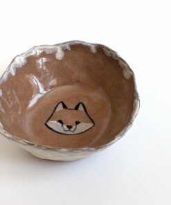handmade pottery fox pinched vessel