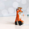 ceramic figurine antlered fox