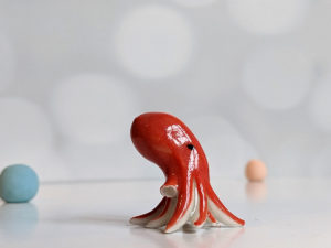 ceramic figurine porcelain octopus handmade