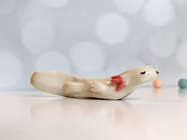 ceramic figurine axolotl handmade