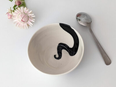 handmade octopus bowl white porcelain