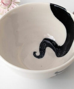 handmade octopus bowl white porcelain