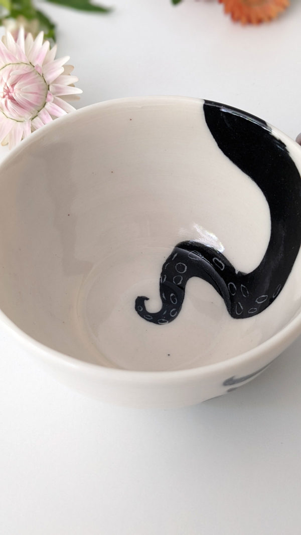 handmade octopus bowl white porcelain