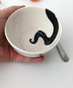 handmade octopus bowl white porcelain