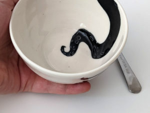 handmade octopus bowl white porcelain