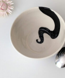 handmade octopus bowl white porcelain