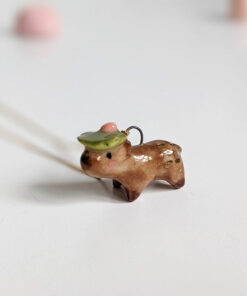 porcelain pendant capybara lily pad