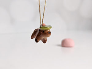 porcelain pendant capybara lily pad