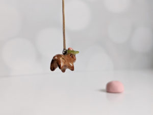 porcelain pendant capybara lily pad