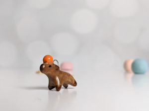 handmade porcelain pendant capybara orange