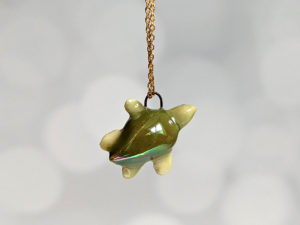 green turtle handmade ceramics pendant