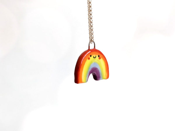 rainbow pride pendants handmade ceramics