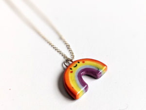 rainbow pride pendants handmade ceramics