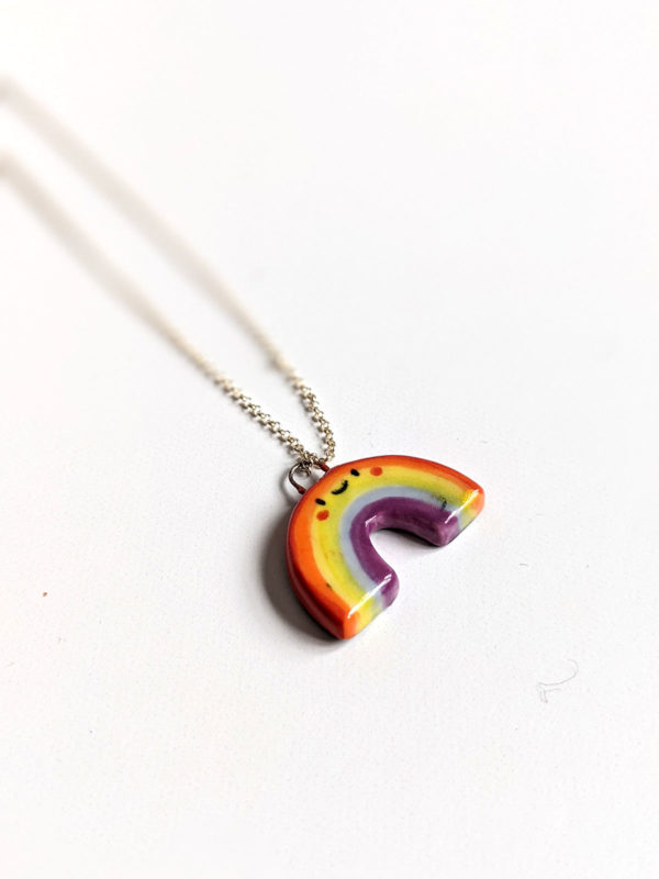 rainbow pride pendants handmade ceramics