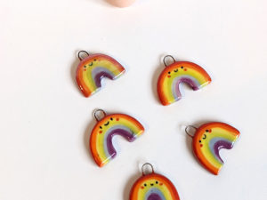 rainbow pride pendants handmade ceramics