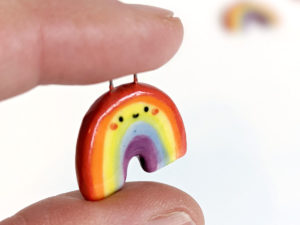 rainbow pride pendants handmade ceramics