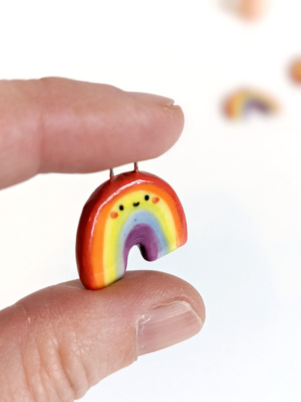 rainbow pride pendants handmade ceramics