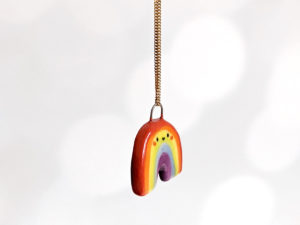 rainbow pride pendants handmade ceramics