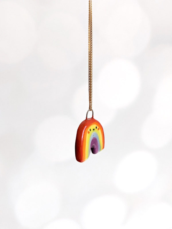 rainbow pride pendants handmade ceramics