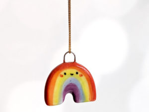 rainbow pride pendants handmade ceramics