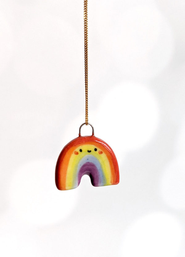 rainbow pride pendants handmade ceramics
