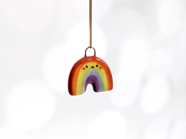 rainbow pride pendants handmade ceramics