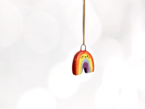 rainbow pride pendants handmade ceramics