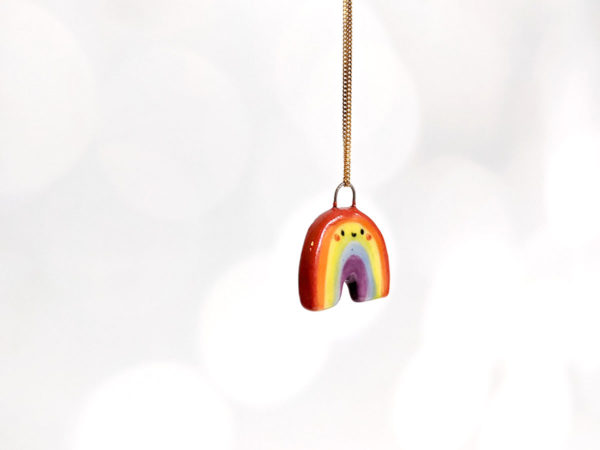 rainbow pride pendants handmade ceramics
