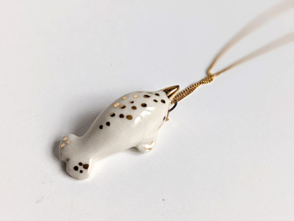 ceramic jewelry narwhal pendant white gold