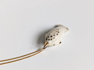 ceramic jewelry narwhal pendant white gold