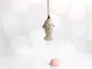 ceramic jewelry narwhal pendant white gold