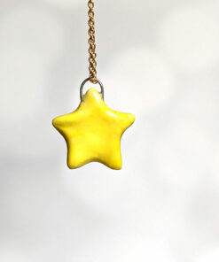 cute yellow star porcelain pendant