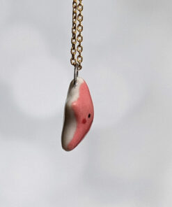 handmade porcelain pendant cute pink star