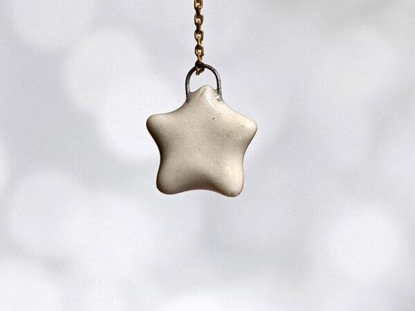 handmade porcelain pendant cute pink star