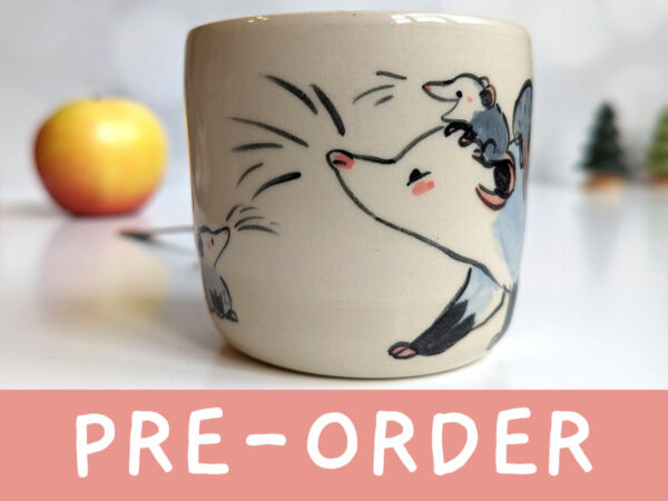 pre order opossum cup stoneware