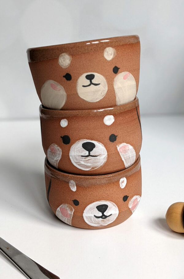 red panda face handmade tumbler