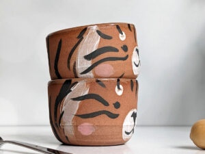 tiger portrait handmade cup