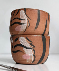 tiger portrait handmade cup
