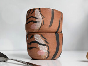 tiger portrait handmade cup