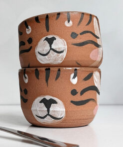 tiger portrait handmade cup