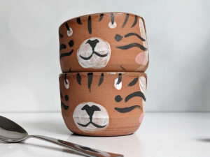 tiger portrait handmade cup