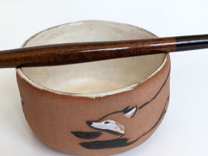 handmade stoneware artist cup for painting