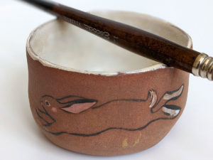 handmade stoneware artist cup for painting