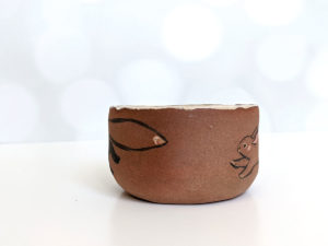 handmade stoneware artist cup for painting