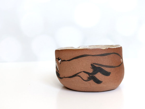 handmade stoneware artist cup for painting