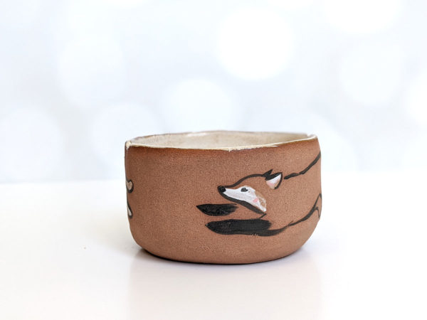 handmade stoneware artist cup for painting